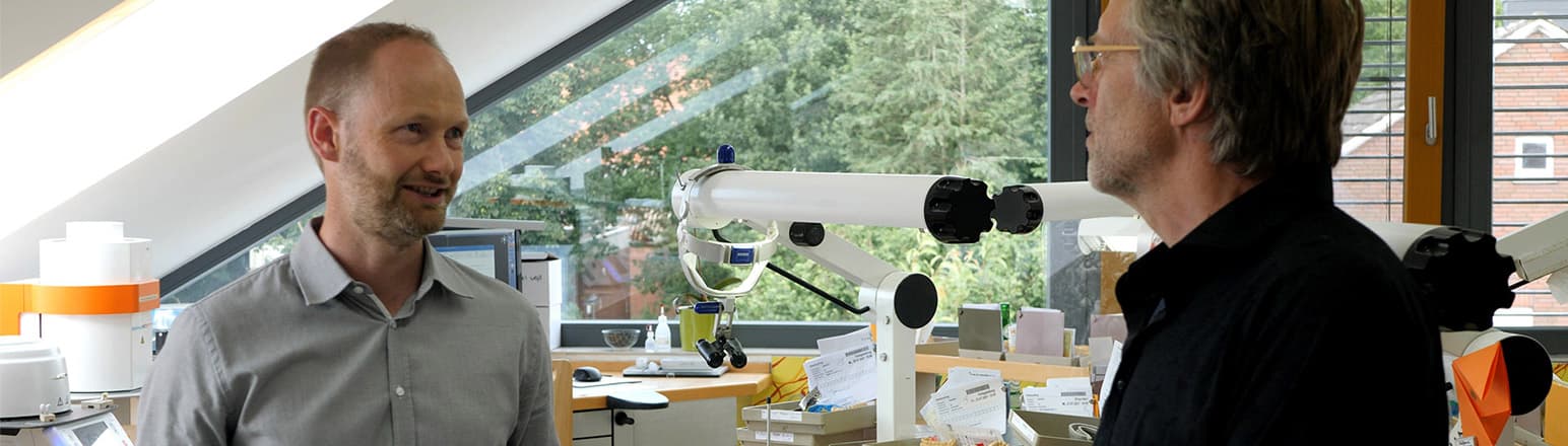Josef Wübbels im Beratungsgespräch beim Gewerbekunden